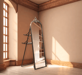 Gharaana Mirrors Victorian Arched Full-length Mirror with Stand